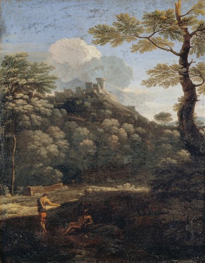 A Castle in a Wood by Gaspard Poussin Dughet